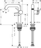 Bateria Umywalkowa Tecturis S 73340140 Coolstart Brąz Szczotkowany Hansgrohe