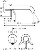 Bateria Umywalkowa Tecturis S 73351670 Czarny Mat Hansgrohe