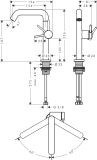 Bateria Umywalkowa Tecturis S 73360140 Coolstart Brąz Szczotkowany Hansgrohe