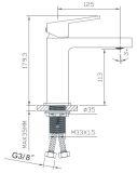 Bateria Umywalkowa Teo Niska Gun Metal 02010BN Emporia