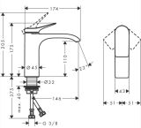 Bateria Umywalkowa Vivenis 75022000 Hansgrohe