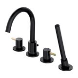 Bateria Wannowa 4-Otworowa Czarny/Złoto Y Y1232BLGL Omnires