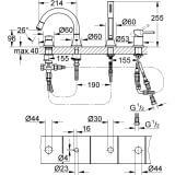 4-Otworowa Bateria Wannowa Grandera 19936000 Grohe