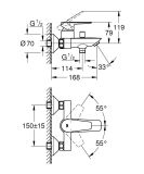 Bateria Wannowa Bauedge Chrom 23604001 Grohe