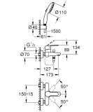 Bateria Wannowa Cosmopolitan Chrom 25275002 Grohe