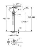 Bateria wannowa Essence Brushed Cool Sunrise 23491GN1 Grohe