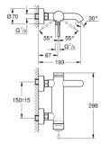 Bateria wannowa Essence Brushed Cool Sunrise 33624GN1 Grohe