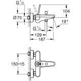 Jednouchwytowa Bateria Wannowa Eurodisc Joy 23431000 Grohe