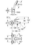 Bateria Wannowa Eurostyle Chrom 25276003 Grohe