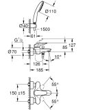 Bateria Wannowa Eurostyle Chrom 25286003 Grohe