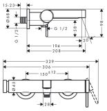 Bateria Wannowa Finoris Chrom 76420000 Hansgrohe