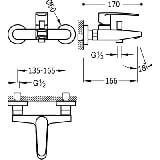 Bateria wannowa FLAT TRES plus słuchawka plus wąż 20417001 Tres