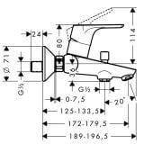 Bateria wannowa Focus E2 31940000 Hansgrohe