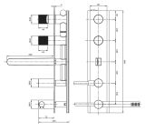 Bateria Wannowa Podtynkowa Contour Miedz Szczotkowana CT8037/1CPB Omnires