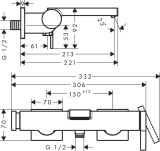 Bateria Wannowa Tecturis E 73420140 Brąz Szczotkowany Hansgrohe