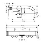 Bateria Wannowa Vivenis Czarny Mat 75420670 Hansgrohe