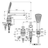Bateria Wannowo-Natryskowa 3-otworowa Balance DN 15 524470575 Kludi