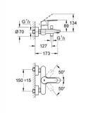 Bateria Wannowo-Natryskowa Eurostyle Cosmopolitan 33591002 Grohe