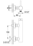 Bateria Prysznicowa AXEL GOLD QW120AGD Kohlman