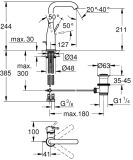 Bateria Umywalkowa Rozmiar L Essence 24174AL1 Grohe