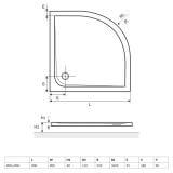 Brodzik Niski Półokragły Sense 90x90 BREX.SEN09WHN Excellent