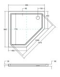 Brodzik Pięciokątny Bergo 90X90 Bab-90 Besco
