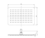 Deszczownica Prostokątna Teo 300x200 mm Gun Metal 04061BN Emporia