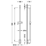 Drążek Prysznicowy Przesuwny Biały Mat 740mm 03493199BM Tres