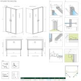 Drzwi  Prysznicowe Nes 8 DWD+S Czarne 80 10081180-54-01 Radaway