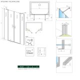 Drzwi Prysznicowe Nes 8 DWD II Czarne 1030 10081030-54-01 Radaway