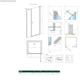Drzwi Prysznicowe Nes 8 DWS Czarne 110 Prawe 10078110-54-01R+10078111-01-01  Radaway