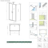 Drzwi Prysznicowe Nes DWD+2S Czarne 80 10035080-54-01 Radaway