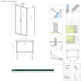 Drzwi Prysznicowe Nes DWD+2S Czarne 90 10035090-54-01 Radaway