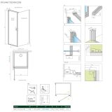 Drzwi Prysznicowe Nes KDJ I Czarne 90 Lewe Frame 10022090-54-56L Radaway