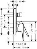 Element Zewnętrzny Baterii Wannowej Podtynkowej Talis E PT  71745000 Hansgrohe