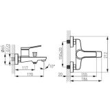 Bateria Wannowo-Prysznicowa Ścienna Seppia Czarny Mat FD1-SPA-1-22 Fdesign