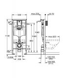 Zestaw 2w1 Stelaż Rapid SL 1,13m 39750001 Grohe