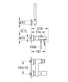 Bateria Wannowa Eurocube Jednouchwytowa 23141000 Grohe