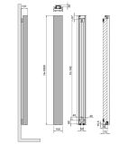 Grzejnik Dekoracyjny Beams Mono 1800x150 Czarny Kermi