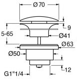 Korek Umywalkowy Ceramiczny Czarny PVC26 GSI