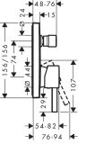 Bateria Wannowa Podtynkowa Finoris Element Zewnętrzny 76415670 Hansgrohe