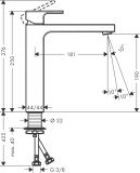 Bateria Umywalkowa Wysoka Czarna Vernis Shape 190 71591670 Hansgrohe