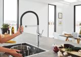 Jednouchwytowa Bateria Zlewozmywakowa Essence Phantom Black 30504KF0 DN 15 Grohe