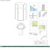 Kabina Asymetryczna Nes PTJ Czarna 100x80 Prawa 10052000-54-01R+10052200-54-01 Radaway