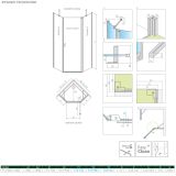 Kabina Asymetryczna Nes PTJ Czarna 80x100 Prawa 10052000-54-01R+10052400-54-01 Radaway