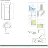 Kabina Asymetryczna Nes PTJ Czarna 80x90 Lewa 10052000-54-01L+10052600-54-01  Radaway