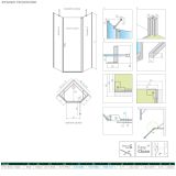 Kabina Asymetryczna Nes PTJ Czarna 90x100 Prawa 10052000-54-01R+10052800-54-01 Radaway