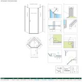 Kabina Asymetryczna Nes PTJ Czarna 90x80 Prawa 10052000-54-01R+10052300-54-01 Radaway