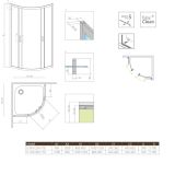 Kabina Asymetryczna Premium Plus Szkło Fabric 1700 E 120x90 30483-01-06N Radaway