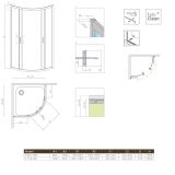 Kabina Asymetryczna Premium Plus Szkło Fabric 1900 E 100x80 30491-01-06N Radaway